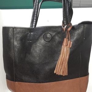 Large faux leather tote